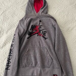 Nike Air Jordan Gray and Red Hoodie
